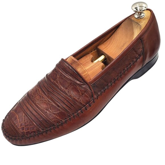 Mezlan Sebastian Men\'s size 9 Brown Exotic Lizard loafer dress shoes Spain main image 5